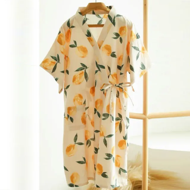 【AnZa】純棉印花和服居家睡衣睡袍
