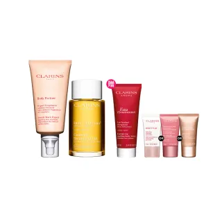 【CLARINS 克蘭詩】撫紋霜175ml+輕盈排水油100ml(撫紋輕盈組/瘦身/水腫/肥胖紋)