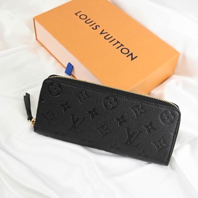 【Louis Vuitton 路易威登】LV M60171 Clemence 經典花紋小牛皮壓紋拉鍊零錢長夾(現貨)