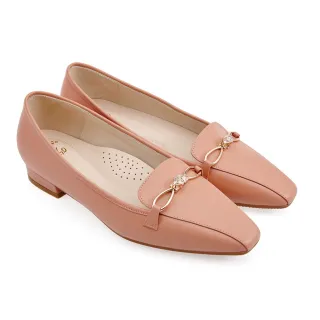 【A.S.O 阿瘦集團】A.S.O 窩心系列-鑽飾牛皮樂福鞋(女鞋_粉紅)