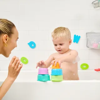 【munchkin 滿趣健】毛毛蟲疊疊樂洗澡玩具(適合9m+)