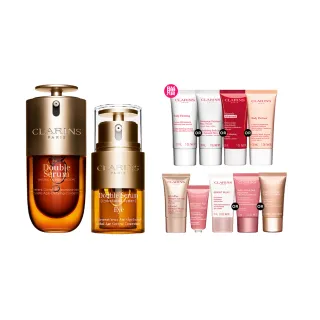 【CLARINS 克蘭詩】黃金雙萃精華30ml+黃金亮眼萃20ml(黃金家族 眼霜 精華液)