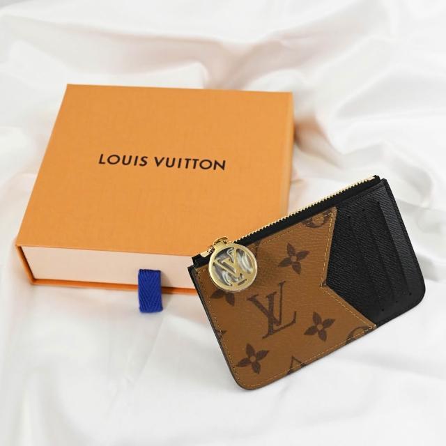 【Louis Vuitton 路易威登】LV M81912 Romy 經典花紋拼接信用卡名片零錢包(現貨)