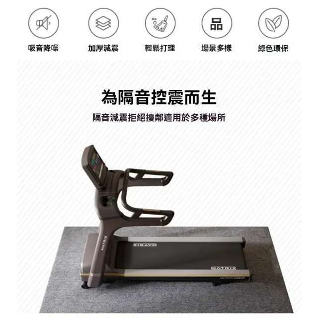 【匠俱】6mm運動器材專用地墊｜跑步機｜地板保護墊2.0*1.0m(隔音地毯 適用電腦椅 辦公椅 電競椅防刮地板)