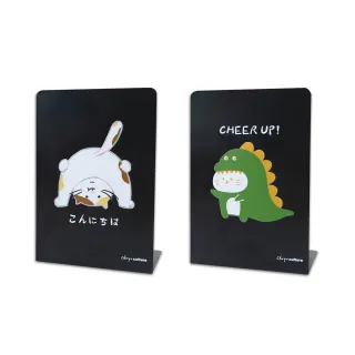 【珠友】鐵製L型書架-2入(書擋/書立/桌面收納/立書架)