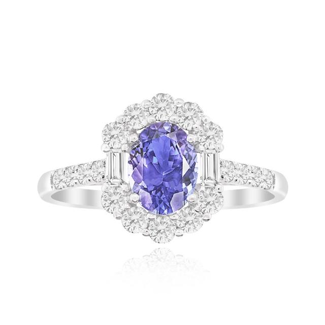 歐羅拉天然1克拉丹泉石美鑽戒