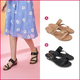 【A.S.O 阿瘦集團】BESO LADY GO 系列-氣質美型一字帶兩穿涼拖鞋(女鞋_2色任選_網路限定)