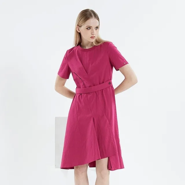 【ICHE 衣哲】Cop.Copine 法國原裝進口不規則抓摺收腰洋裝