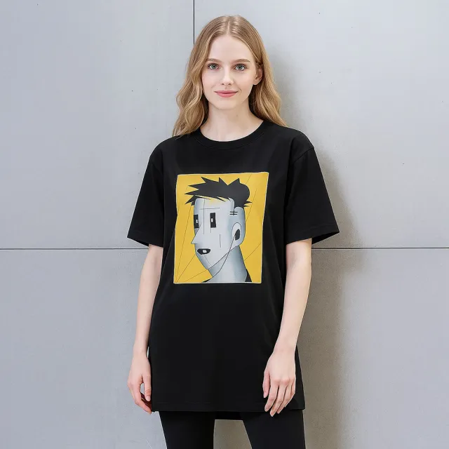 【ICHE 衣哲】Cop.Copine 法國原裝進口兩穿創意插畫洋裝/長版T上衣(2色)