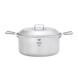 【Keith】鎧斯 純鈦環保餐具折疊握把湯鍋2.5L Ti6018(悠遊戶外)
