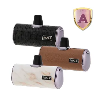 【iWALK】皮革版 4500mAh 直插式口袋行動電源_16.2Wh(lightning專用頭/具Wh標示)