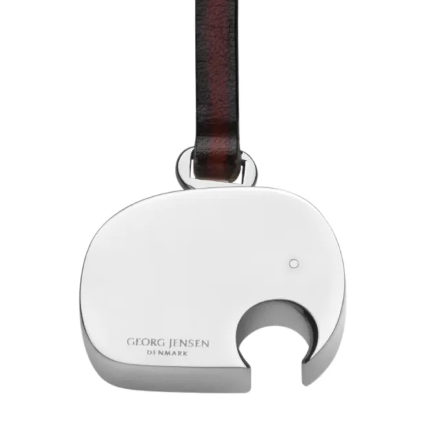 【Georg Jensen 喬治傑生】ELEPHANT 鑰匙圈(皮革 鋁質)