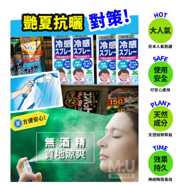 【Mr.U 優先生】日本涼感噴霧 兩款可選(良質 消暑 清涼降熱 冰涼降溫)