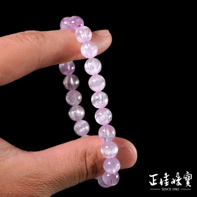 【正佳珠寶】紫鋰輝 頂級拉絲貓眼紫鋰輝 7.8-8.3mm 拉絲紫鋰輝手珠