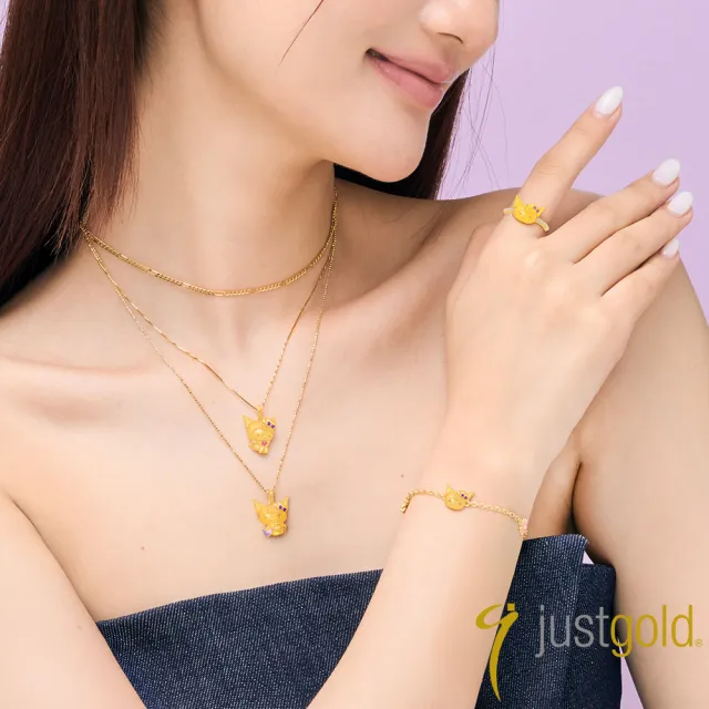 【Just Gold 鎮金店】三麗鷗 酷洛米 Kuromi 復古野餐趣-水果籃 黃金單耳耳環