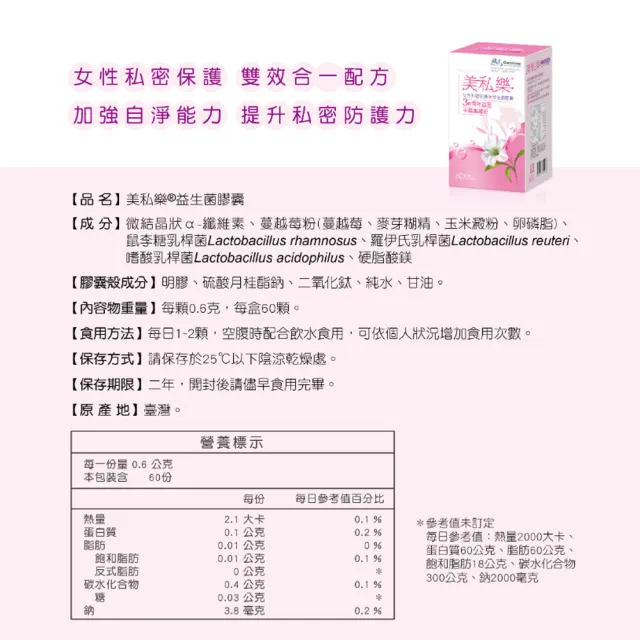 【景岳生技】美私樂益生菌膠囊(60粒/盒)