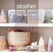 【美國Stasher】方形 3入組｜矽膠密封保鮮食物袋(冰箱收納、冷凍分裝、醃肉舒肥、涼菜醃漬)