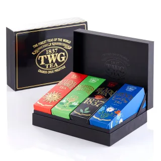 【TWG Tea】時尚茶罐四入 盛夏緋紅120g+摩洛哥薄荷綠茶130g+1837紅茶100g+法式伯爵茶100g