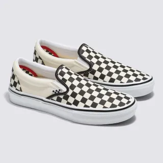 【VANS 官方旗艦】Skate Slip-On 黑白棋盤格專業滑板鞋/休閒鞋/帆布
