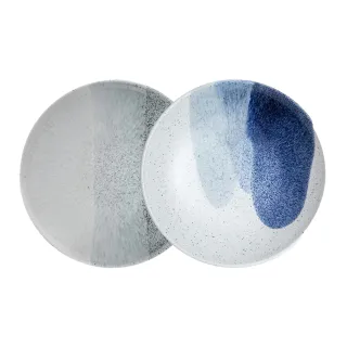 【DENBY】藍色/灰色藝匠漸層圓盤-任選二入-25.5cm(100%英國製 餐盤 陶瓷盤 手工餐具 居禮名店獨家代理)