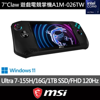【MSI 微星】Claw 電競掌機(Intel Core Ultra 7 155H/16G/1TB SSD/W11/A1M-026TW)