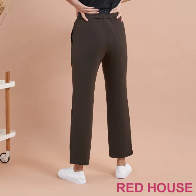 【RED HOUSE 蕾赫斯】素面修身九分褲(深咖啡色)