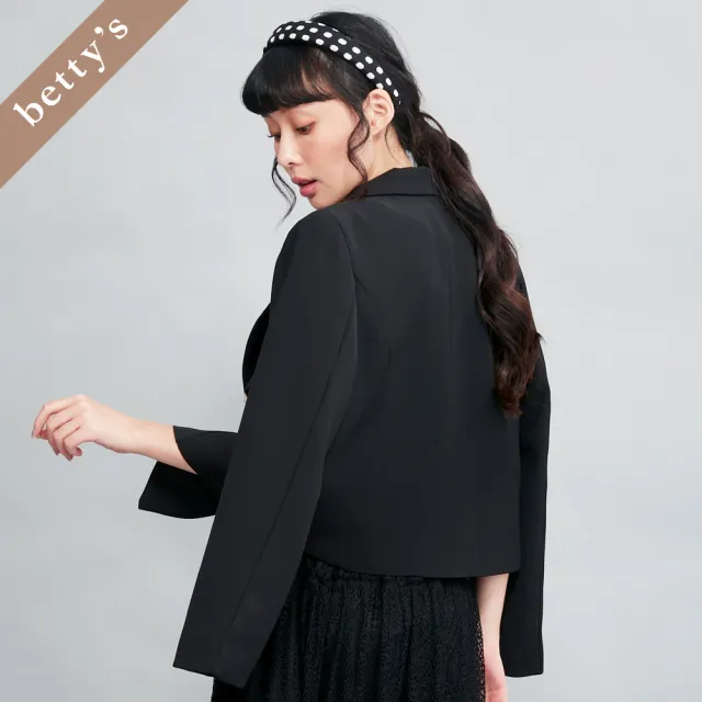 【betty’s 貝蒂思】出清品  雙排釦短版西裝外套(黑色)