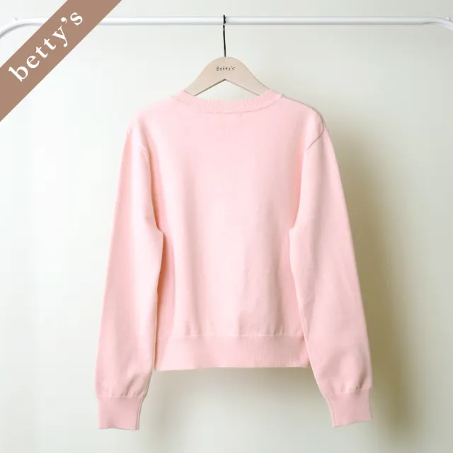 【betty’s 貝蒂思】出清品  都會女郎刺繡針織上衣(粉色)