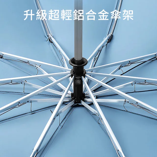 【RainCity】2入組 開車必備自動反向傘 鋁合金玻纖10骨抗暴風 黑膠UPF50+防曬晴雨傘 安全反光條車用折疊傘