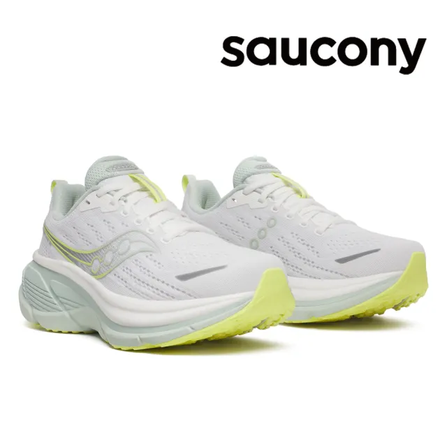 【SAUCONY 索康尼】女鞋 HURRICANE 25 穩定保護跑鞋 霧綠色 運動鞋 慢跑鞋(SA11026-241)