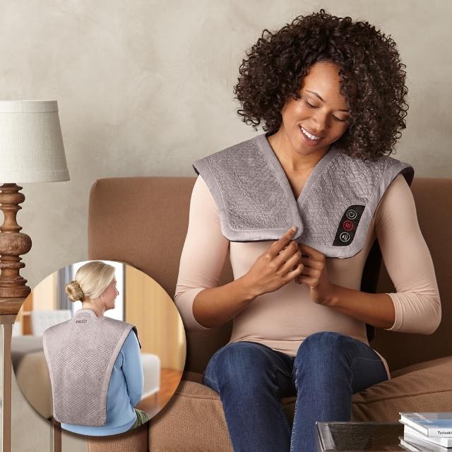 【HOMEDICS】溫感震動披肩/肩頸背專用熱敷墊 NMS-450H(9成新福利品)