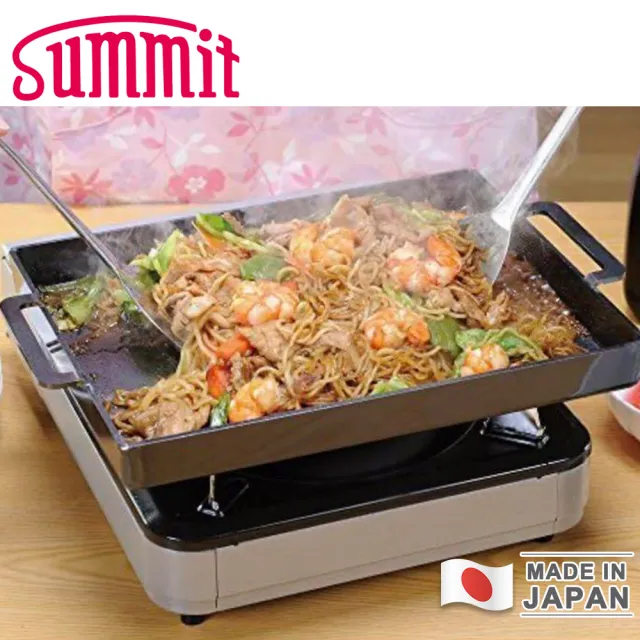 【Summit】日本製厚底長方形鐵板煎鍋/雙耳鐵鍋(33x23cm)