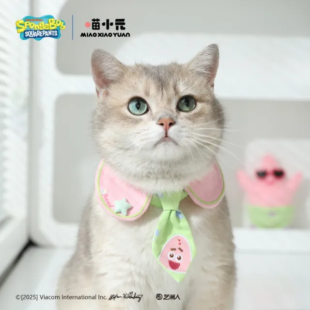 【Jollypet】喵小元 海綿寶寶寵物領巾(質感舒適面料 貓狗通用 造型穿搭 派大星)