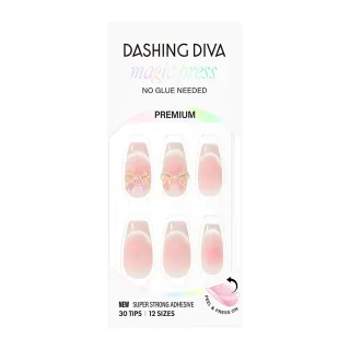 【DASHING DIVA】MAGICPRESS頂級璀燦美甲片_甜心緞帶(法式 珠光 蝴蝶結 香檳 貓眼 水蜜桃 腮紅)