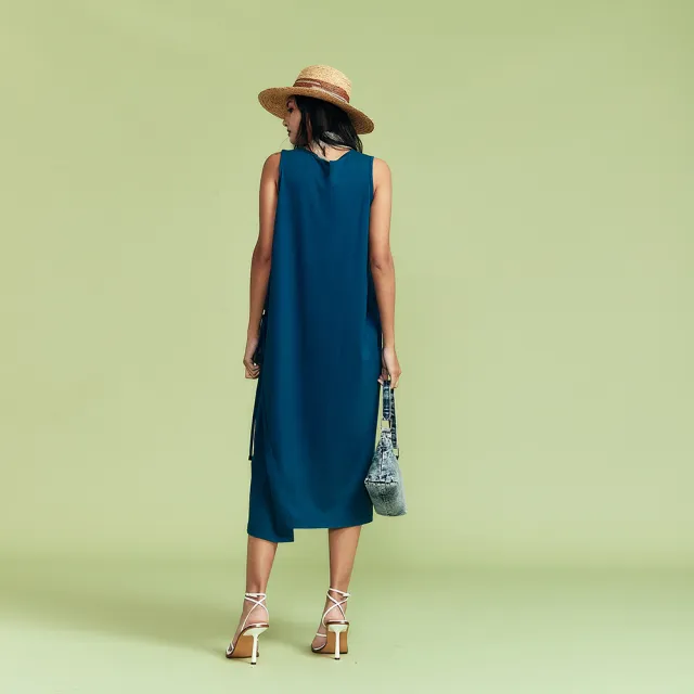 【ICHE 衣哲】Cop.Copine 法國原裝進口照印花不規則連身洋裝