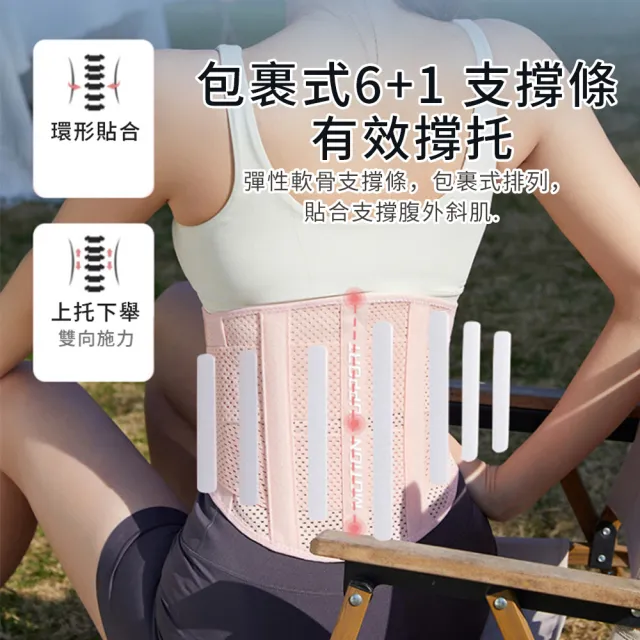 【Cube】輕薄網眼透氣運動護腰帶 彈力護腰 雙重加壓支腰帶 女士專用收腹帶 腰帶保護(穩固扶托/不悶熱)
