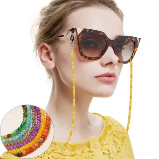 【Seoul Show 首爾秀】水晶花紋串珠兩用口罩掛繩鏈墨鏡平光眼鏡鍊老花近視防丟鍊(口罩眼鏡適用)