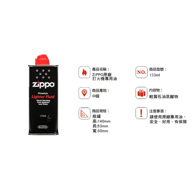 【Zippo官方直營】短期耗材組-133ml專用油+打火石(美國防風打火機)