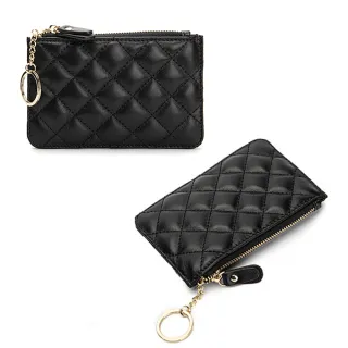 【吉豐洋行】小香風羊皮菱格多功能收納包/零錢包/卡夾(嚴選高級質感羊皮)