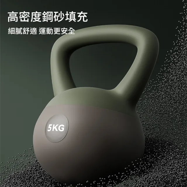 【灰熊厲害】5KG潮時尚工業風軟壺鈴 贈防滑露指手套一雙(軟式壺鈴 深蹲翹臀重訓 健身啞鈴)