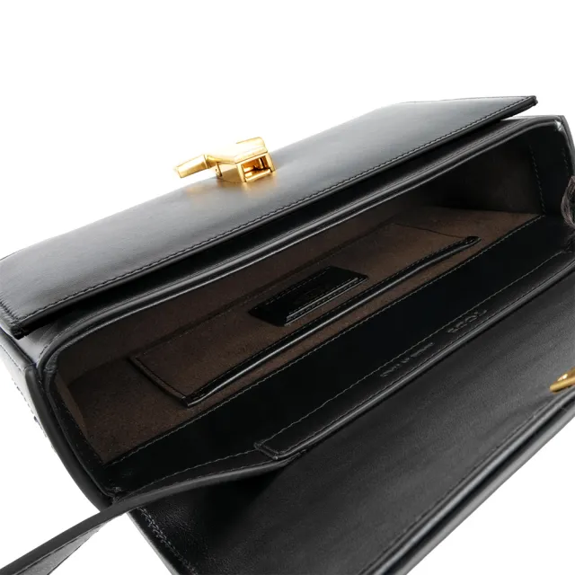 【TOD’S】T Timeless 光滑小牛皮翻蓋長型二用包(黑色)