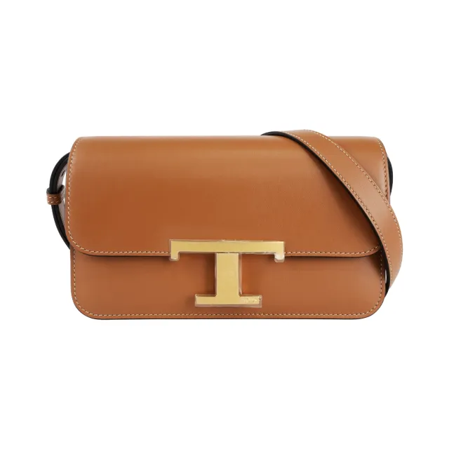 【TOD’S】T Timeless 光滑小牛皮翻蓋長型二用包(米黃色)