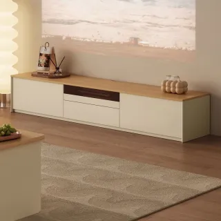 【hoi! 好好生活】Linsy北歐簡約拼色三抽儲物電視櫃2M UT1M