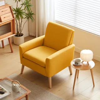 【hoi! 好好生活】預購60天★林氏木業清新悠閒北歐單人沙發 TDY104-穀物黃