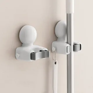 【hoi! 好好生活】懶角落吸盤軟膠拖把掛鉤