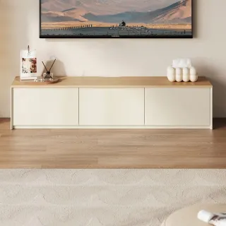 【hoi! 好好生活】林氏木業北歐簡約拼色三抽儲物電視櫃1.6M UT1M