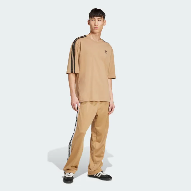【adidas 愛迪達】短袖上衣 男 三葉草 國際碼 Oversize tee 棕 JY1397