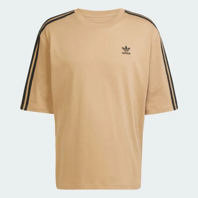【adidas 愛迪達】短袖上衣 男 三葉草 國際碼 Oversize tee 棕 JY1397