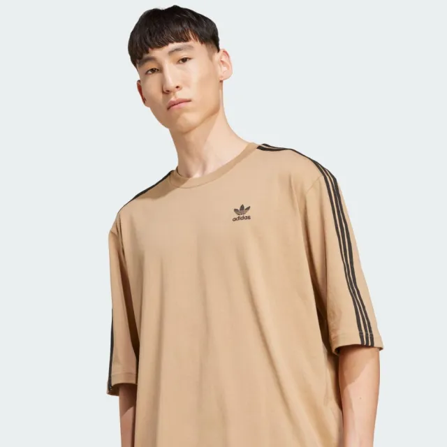 【adidas 愛迪達】短袖上衣 男 三葉草 國際碼 Oversize tee 棕 JY1397