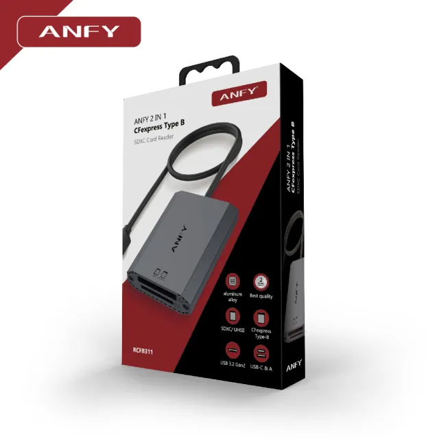 ANFY CFexpress Type B/SDXC 2合1 讀卡器 FB311